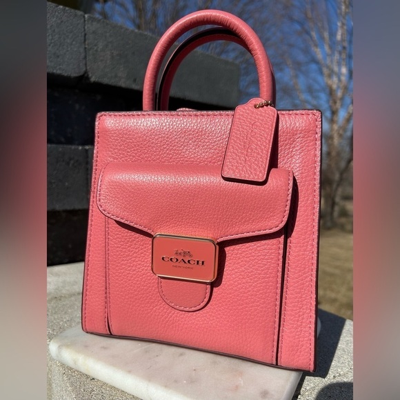 Coach Mini Pepper Taffy Pink Pebble Leather Crossbody NWOT - Picture 15 of 15